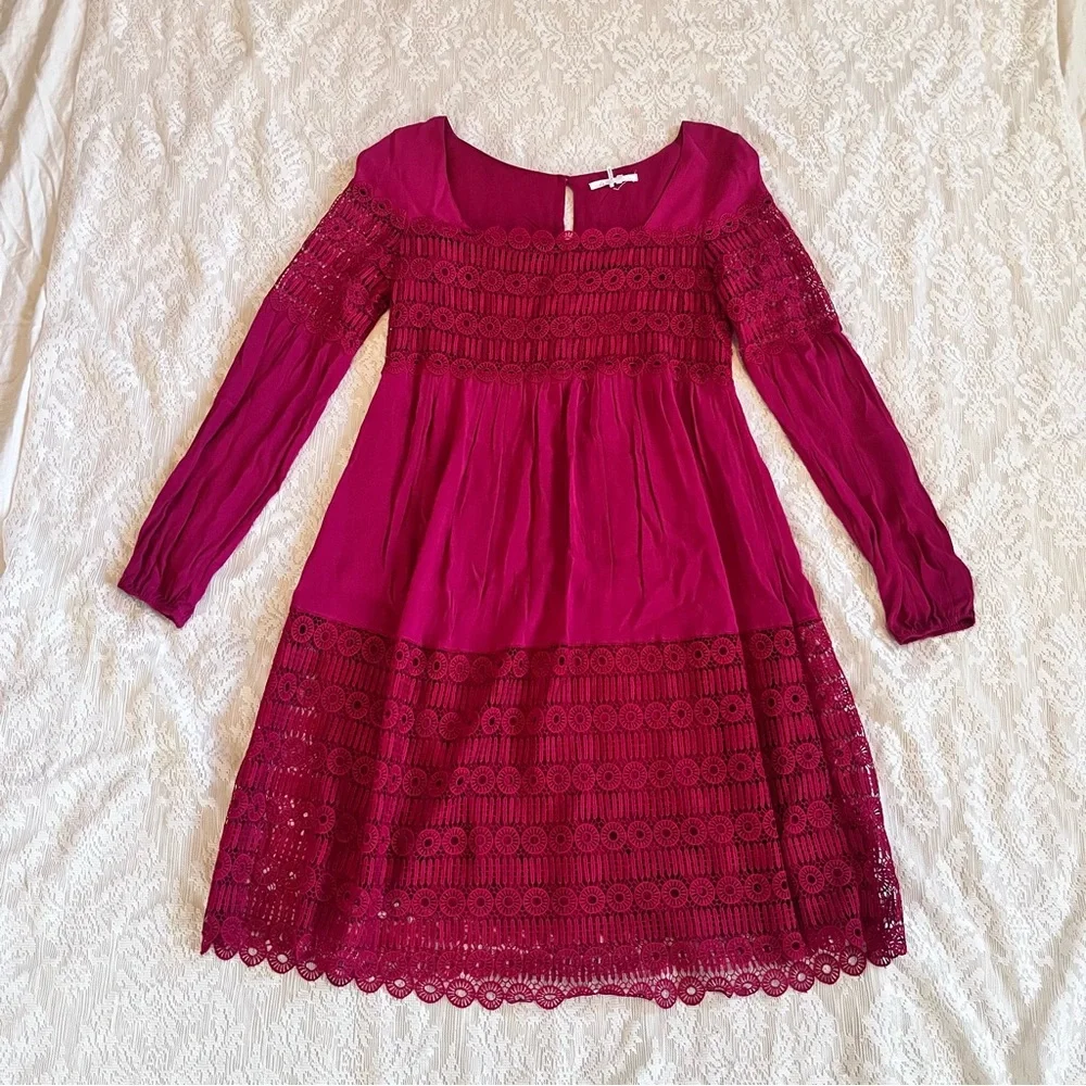 Anthropologie Floreat Aveline long sleeve lace crochet dress - Picture 2 of 10